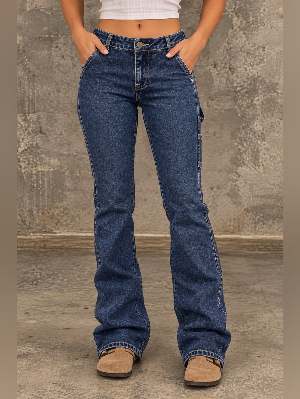 Flamingals Classic Dark Blue Flared Women’s Jeans NWT Medium